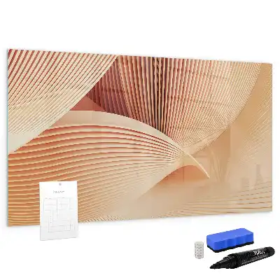 Tablă magnetică cu ștergere uscată cu model abstract de valuri