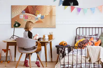 Tablă magnetică cu ștergere uscată cu model abstract de valuri