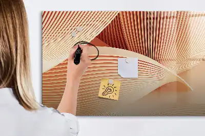 Tablă magnetică cu ștergere uscată cu model abstract de valuri
