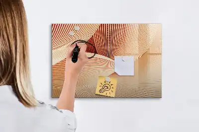 Tablă magnetică cu ștergere uscată cu model abstract de valuri
