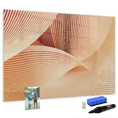 Tablă magnetică cu ștergere uscată cu model abstract de valuri