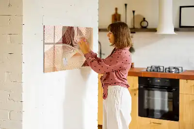 Tablă magnetică cu ștergere uscată cu model abstract de valuri