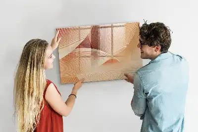 Tablă magnetică cu ștergere uscată cu model abstract de valuri
