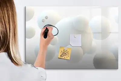 Tablă magnetică cu ștergere uscată model cu abstracție de sfere