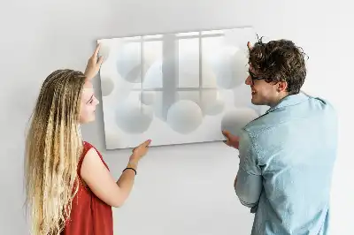 Tablă magnetică cu ștergere uscată model cu abstracție de sfere