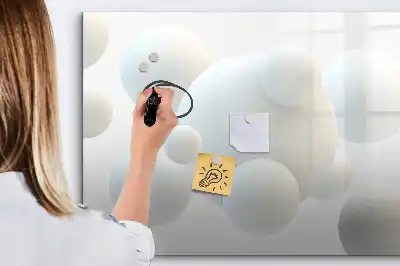 Tablă magnetică cu ștergere uscată model cu abstracție de sfere
