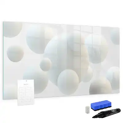 Tablă magnetică cu ștergere uscată model cu abstracție de sfere
