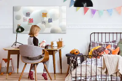 Tablă magnetică cu ștergere uscată model cu abstracție de sfere