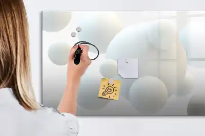 Tablă magnetică cu ștergere uscată model cu abstracție de sfere