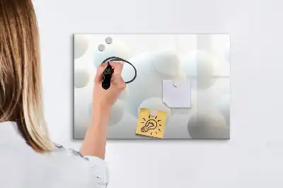 Tablă magnetică cu ștergere uscată model cu abstracție de sfere