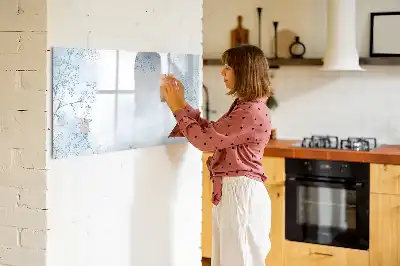 Tablă magnetică cu ștergere uscată cu model schiță de plante