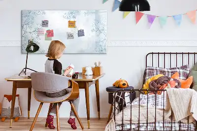 Tablă magnetică cu ștergere uscată cu model schiță de plante