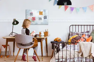 Tablă magnetică cu ștergere uscată cu model schiță de plante