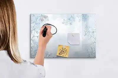 Tablă magnetică cu ștergere uscată cu model schiță de plante