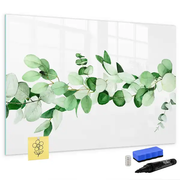 Tablă magnetică cu ștergere uscată cu model ramuri de plante