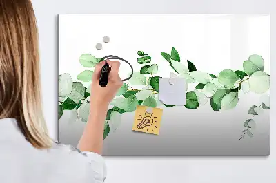 Tablă magnetică cu ștergere uscată cu model ramuri de plante