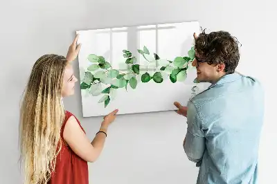 Tablă magnetică cu ștergere uscată cu model ramuri de plante