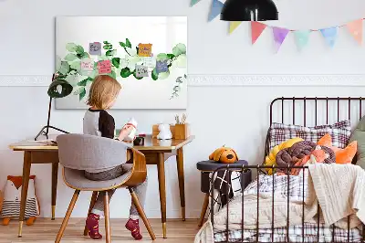 Tablă magnetică cu ștergere uscată cu model ramuri de plante