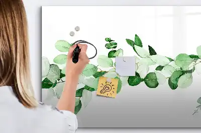 Tablă magnetică cu ștergere uscată cu model ramuri de plante
