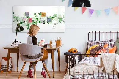 Tablă magnetică cu ștergere uscată cu model ramuri de plante