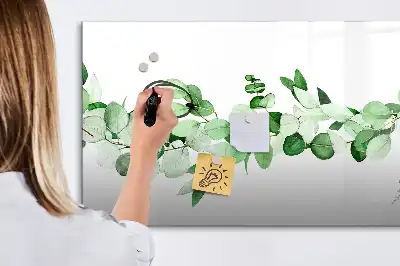 Tablă magnetică cu ștergere uscată cu model ramuri de plante