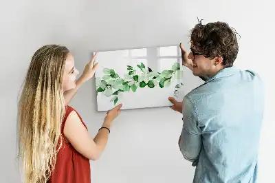 Tablă magnetică cu ștergere uscată cu model ramuri de plante