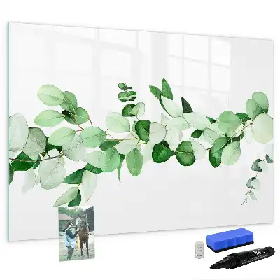 Tablă magnetică cu ștergere uscată cu model ramuri de plante