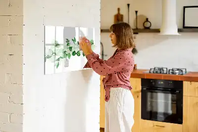 Tablă magnetică cu ștergere uscată cu model ramuri de plante