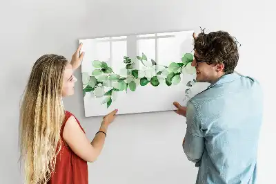 Tablă magnetică cu ștergere uscată cu model ramuri de plante
