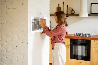 Tablă magnetică cu ștergere uscată cu design harta maro a lumii