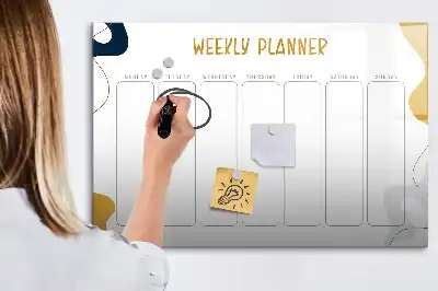 Tablă magnetică cu ștergere uscată planificator săptămânal