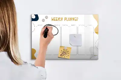 Tablă magnetică cu ștergere uscată planificator săptămânal