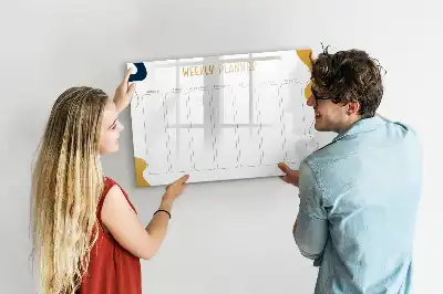 Tablă magnetică cu ștergere uscată planificator săptămânal