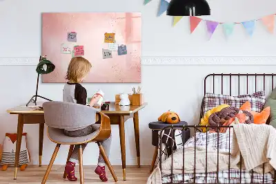 Tablă magnetică cu ștergere uscată cu model de marmură roz