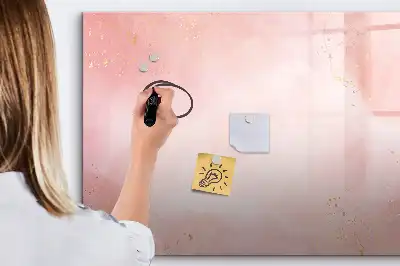 Tablă magnetică cu ștergere uscată cu model de marmură roz