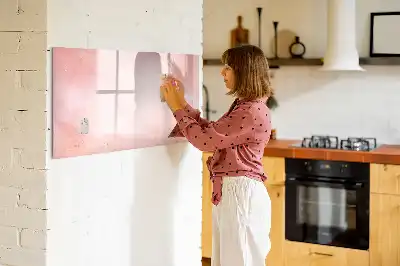 Tablă magnetică cu ștergere uscată cu model de marmură roz