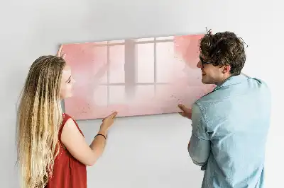 Tablă magnetică cu ștergere uscată cu model de marmură roz