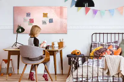 Tablă magnetică cu ștergere uscată cu model de marmură roz