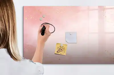 Tablă magnetică cu ștergere uscată cu model de marmură roz
