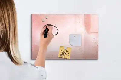 Tablă magnetică cu ștergere uscată cu model de marmură roz