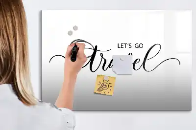Tablă magnetică cu ștergere uscată model Text Călătorii