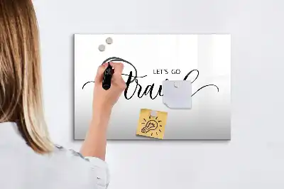 Tablă magnetică cu ștergere uscată model Text Călătorii