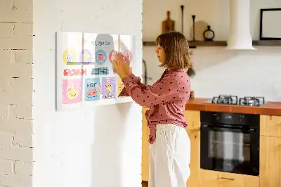 Tablă magnetică cu ștergere uscată planificator școlar