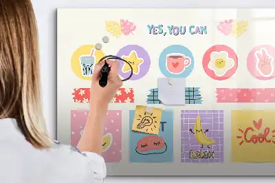 Tablă magnetică cu ștergere uscată planificator școlar