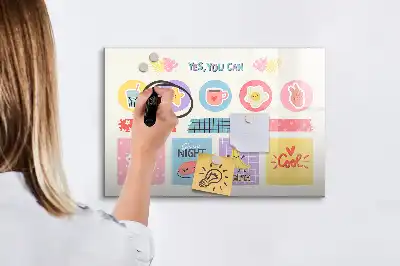 Tablă magnetică cu ștergere uscată planificator școlar