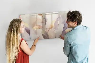 Tablă magnetică cu ștergere uscată cu model plante în acuarelă
