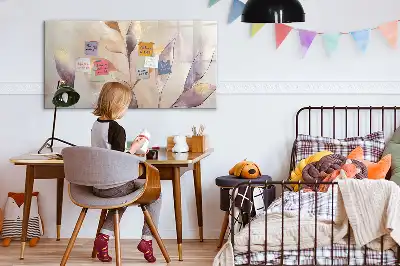 Tablă magnetică cu ștergere uscată cu model plante în acuarelă