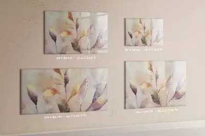 Tablă magnetică cu ștergere uscată cu model plante în acuarelă