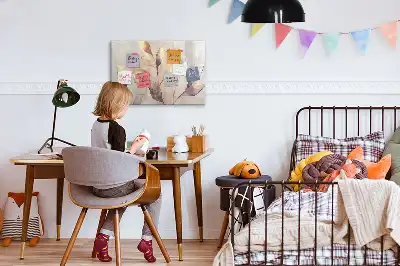 Tablă magnetică cu ștergere uscată cu model plante în acuarelă