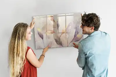 Tablă magnetică cu ștergere uscată cu model plante în acuarelă